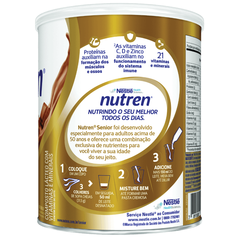 Nutren Senior 370g cafe com leite lata frente