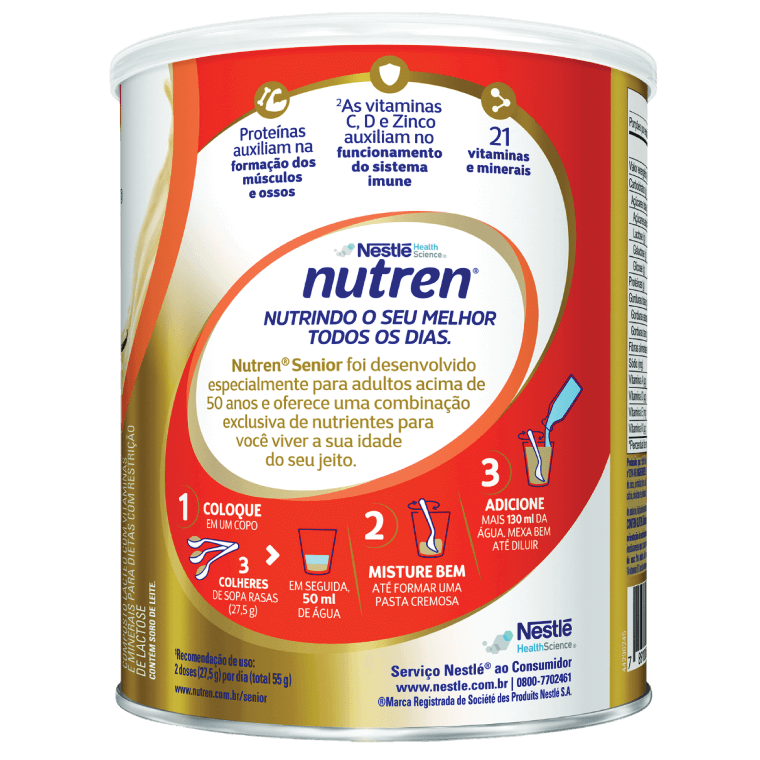 utren Senior Zero Lactose Baunilha – Lata 740g​