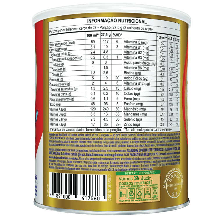 utren Senior Zero Lactose Baunilha – Lata 740g​