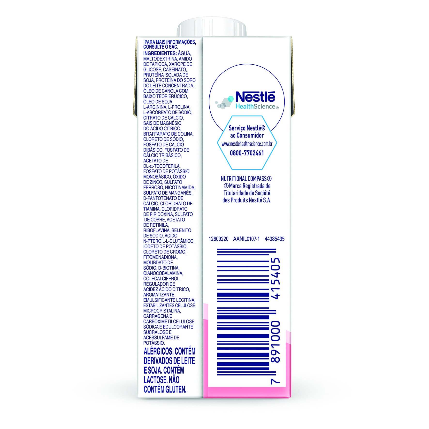 Nova Source Proline Sabor Morango 200ml - Atrás da Caixa