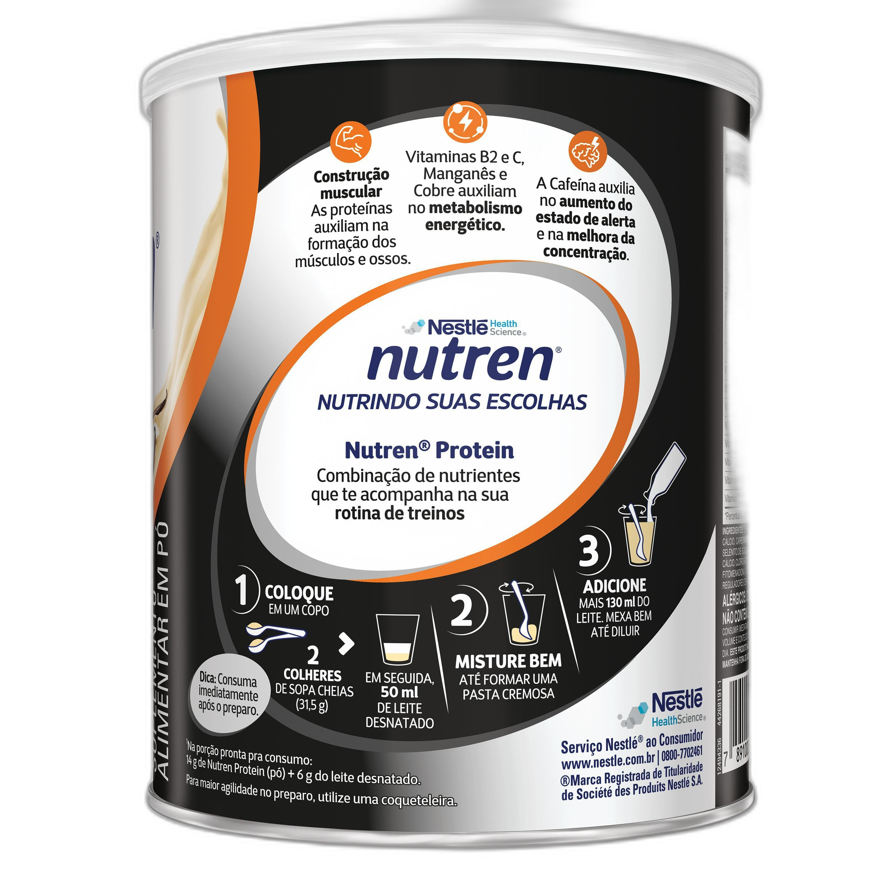 Nutren ® Protein – Baunilha (800g) - Embalagem de lado