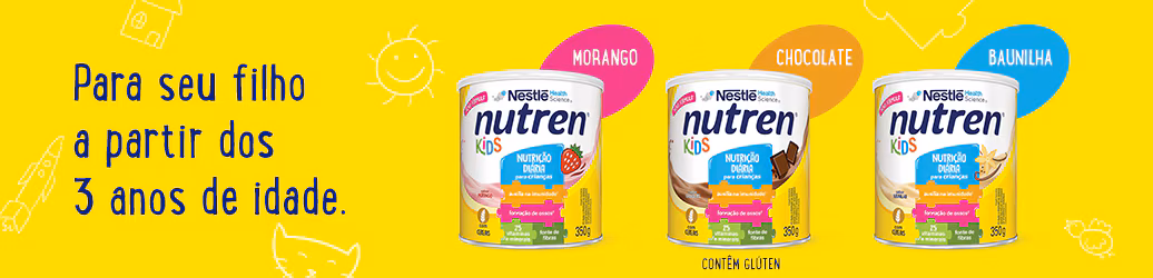Sabores Nutren Kids: Morango, chocolate e baunilha