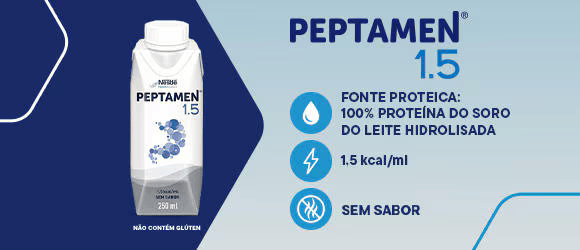Banner de produto com lata de Peptamen 1.5