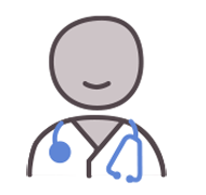 Imagem de um ícone de médico com estetoscópio.